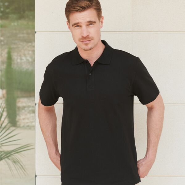 Henbury Unisex Stretch Cotton Piqué Polo Shirt Thumbnail